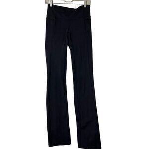 Athleta Women's ST Yoga Pants Black Nylon/Spandex Stretchy Fitness Straight Leg